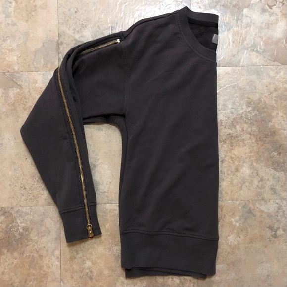 NWOT Sundays Crew Sweatshirt zipper accent - Picture 2 of 4